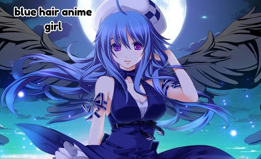 blue hair anime girl